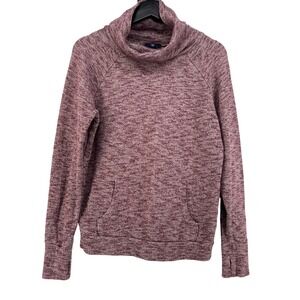 Gap Burgundy Funnel Neck Pullover Thumb Hole Sweater